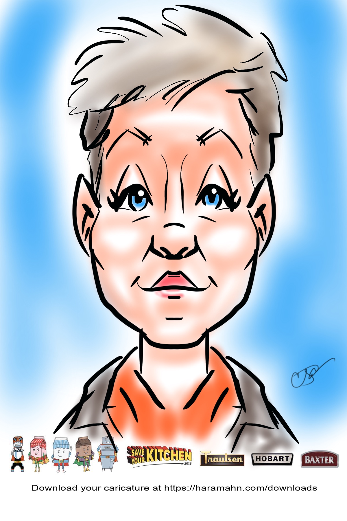 Digital caricature of a woman