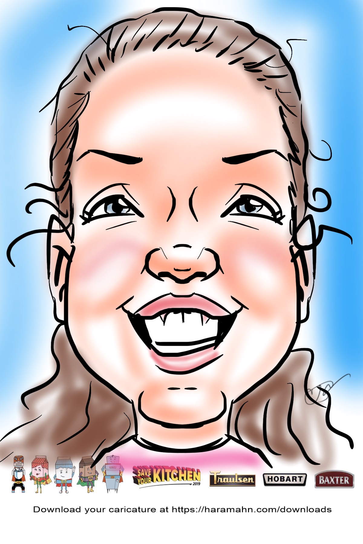 Digital caricature of a woman