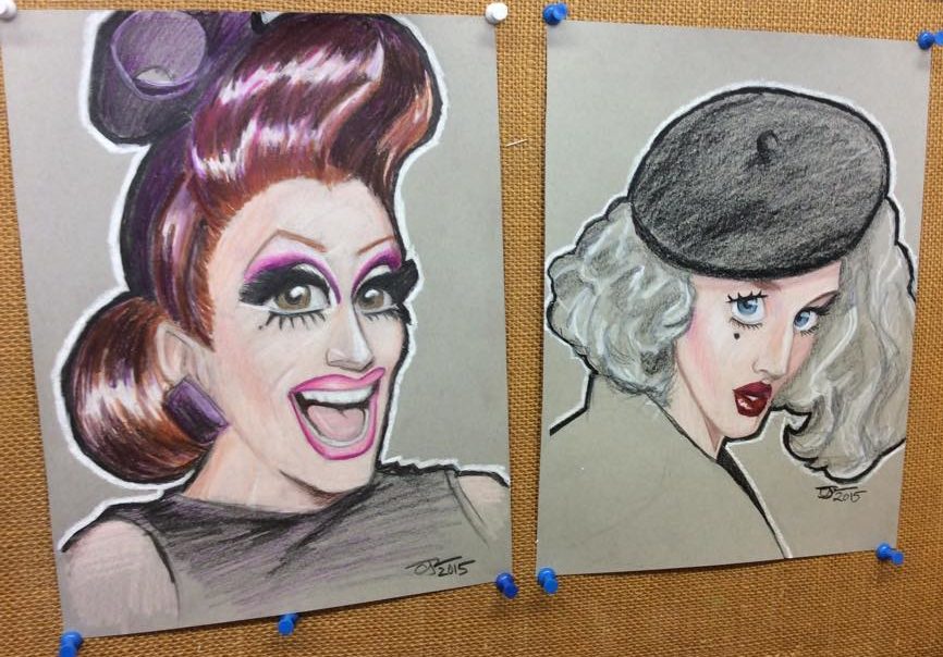 Stylized portraits of Bianca Del Rio and Max
