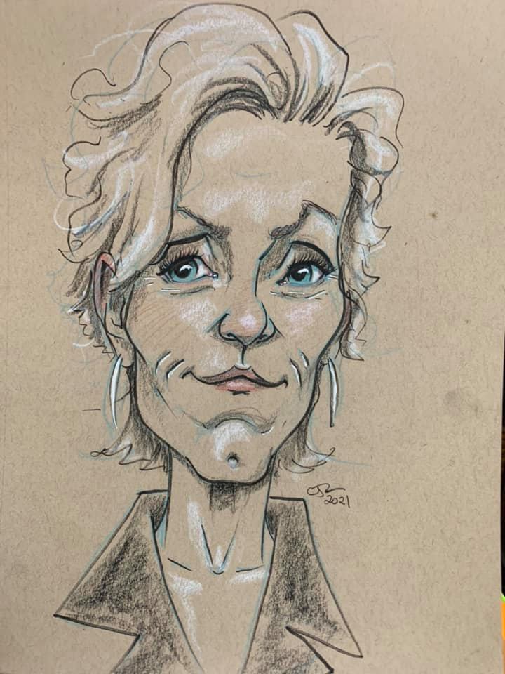 Caricature of Frances McDormand
