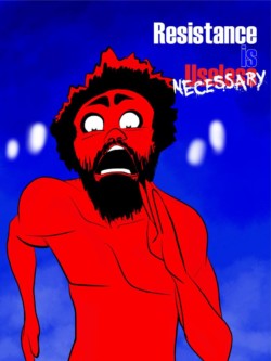 <em>Resistance: Childish</em>, 2018. Digital. Stylized digital caricature of Childish Gambino inspired by 'This Is America' video