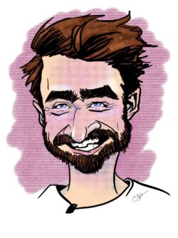 <em>Daniel Radcliffe,</em> 2022. Digital. Digital caricature of Daniel Radcliffe.