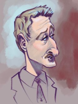 <em>Owen Wilson,</em> 2022. Digital painting. Digital caricature of Owen Wilson.